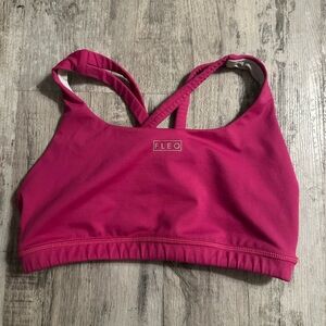 Fleo Deep Pink Cross-Back Sports Bra Size S
